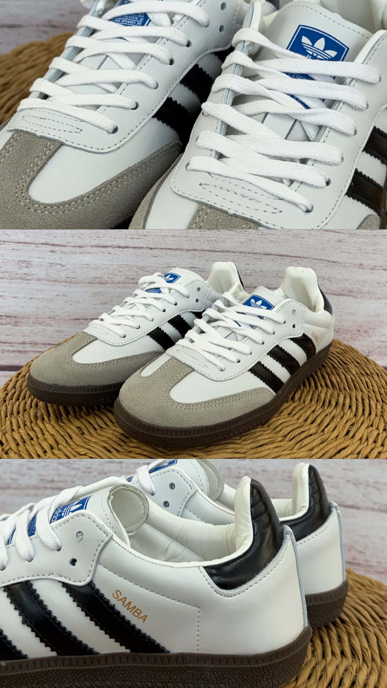 Zapatillas Adidas Samba blanco franja negra