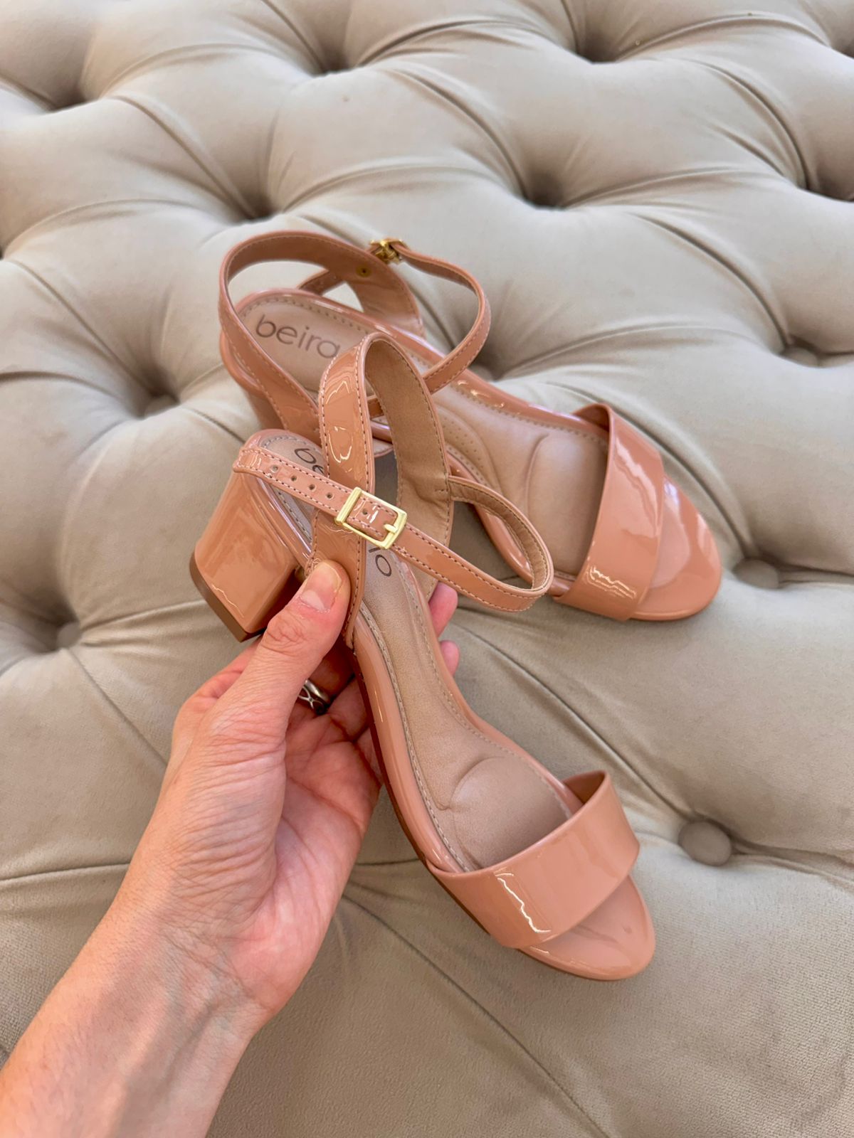 Beira Rio - Sandalia nude charol