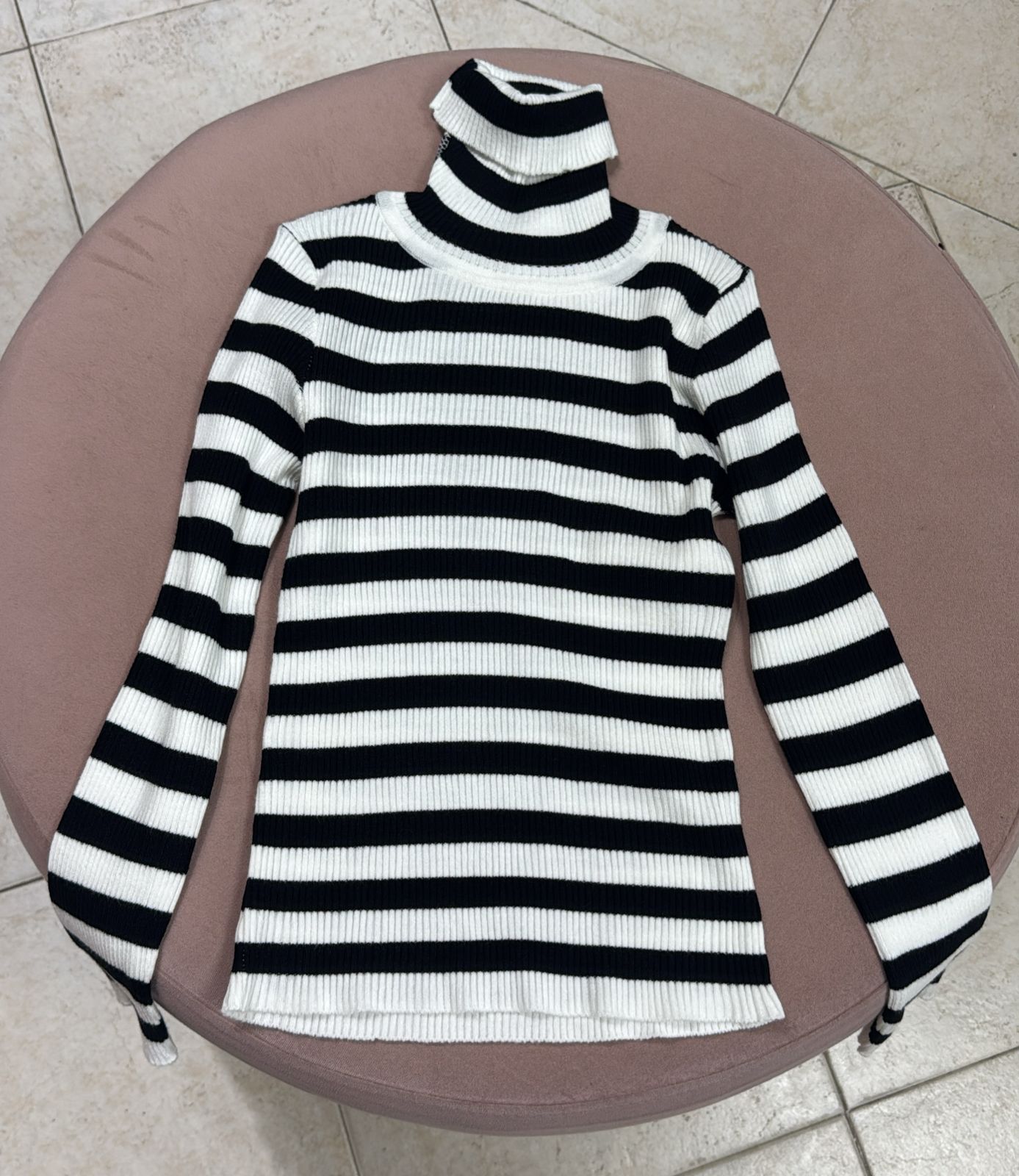 polera a rayas tejida